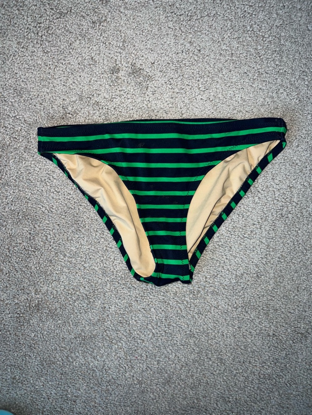 J. Crew Green and Black Striped Bikini Bottom